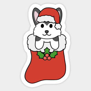 Christmas Husky Stocking Sticker